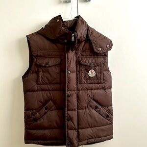 Dark brown Moncler vest.